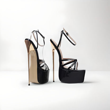 Extreme strappy high heel platform sandals 22cm