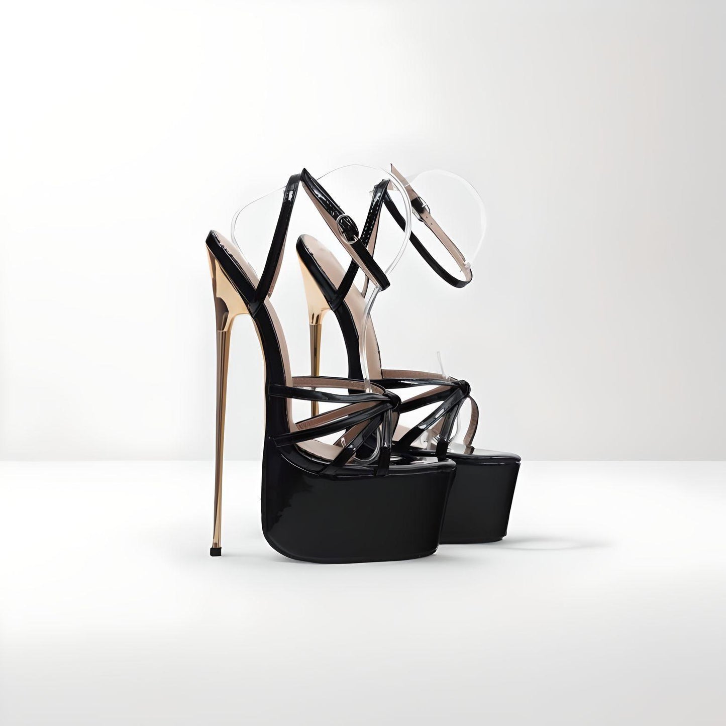 Extreme strappy high heel platform sandals 22cm