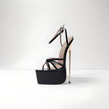 Extreme strappy high heel platform sandals 22cm