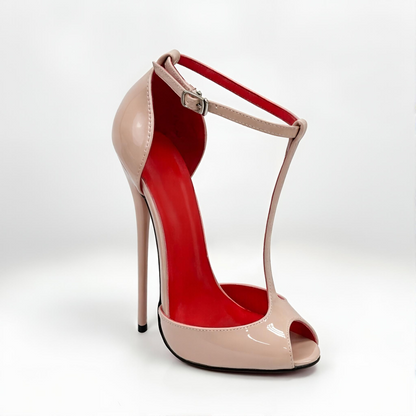 T-bar Peep Toe Stiletto High Heel Pumps