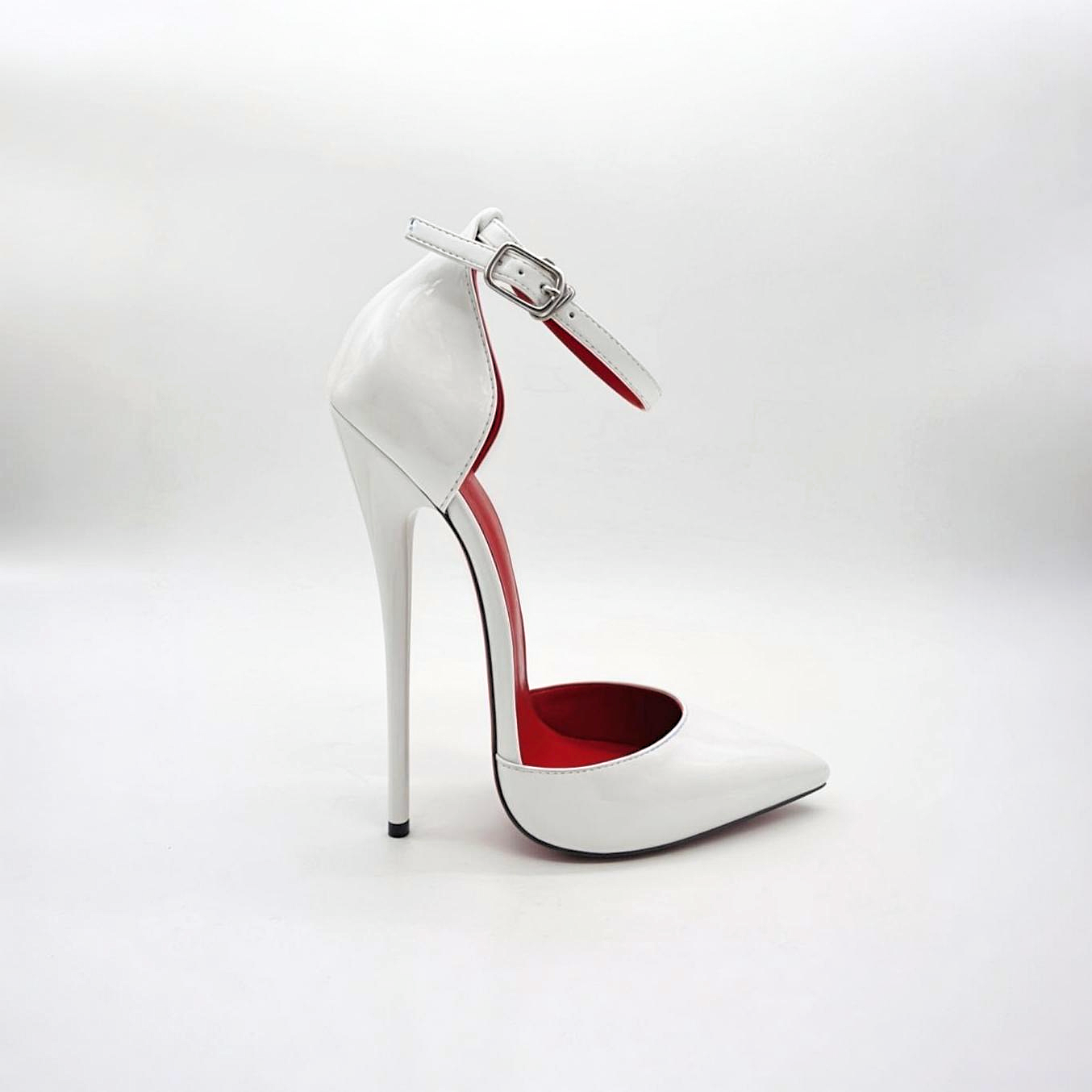Pointed d'orsay stiletto ankle strap pumps