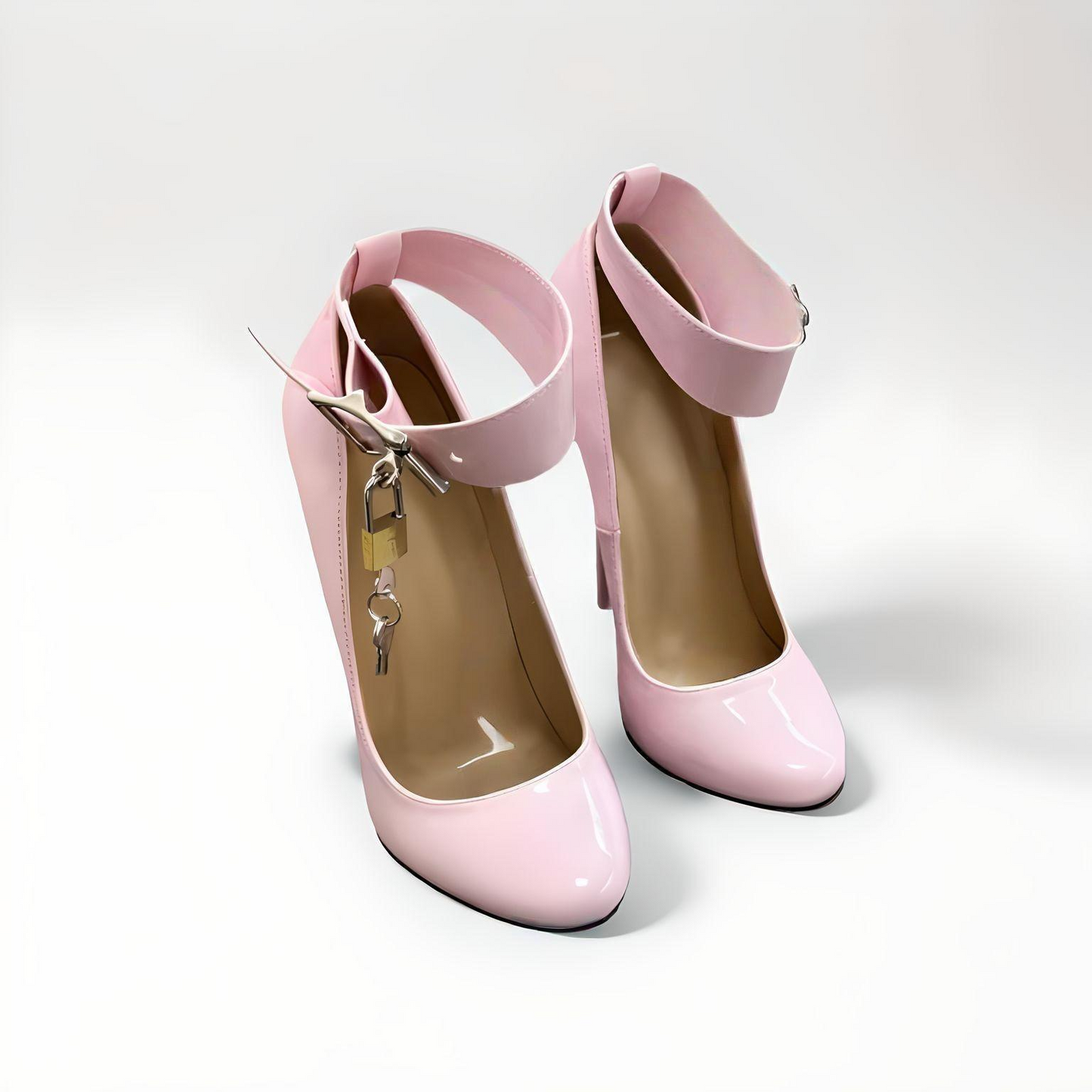 Stiletto Round Toe Locking Pumps with Buckle – 16cm / 6" High Heel