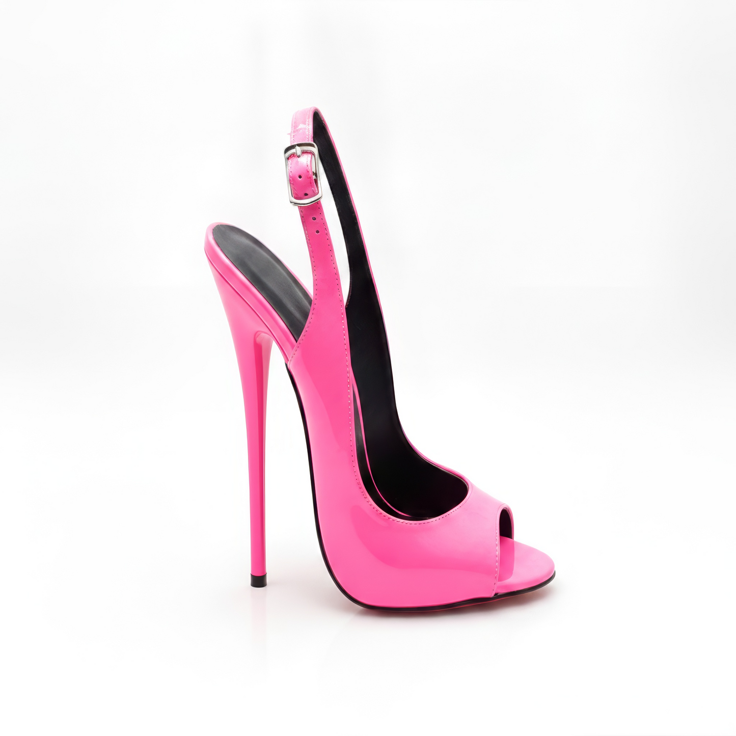 Peep toe high heel stiletto slingback pumps
