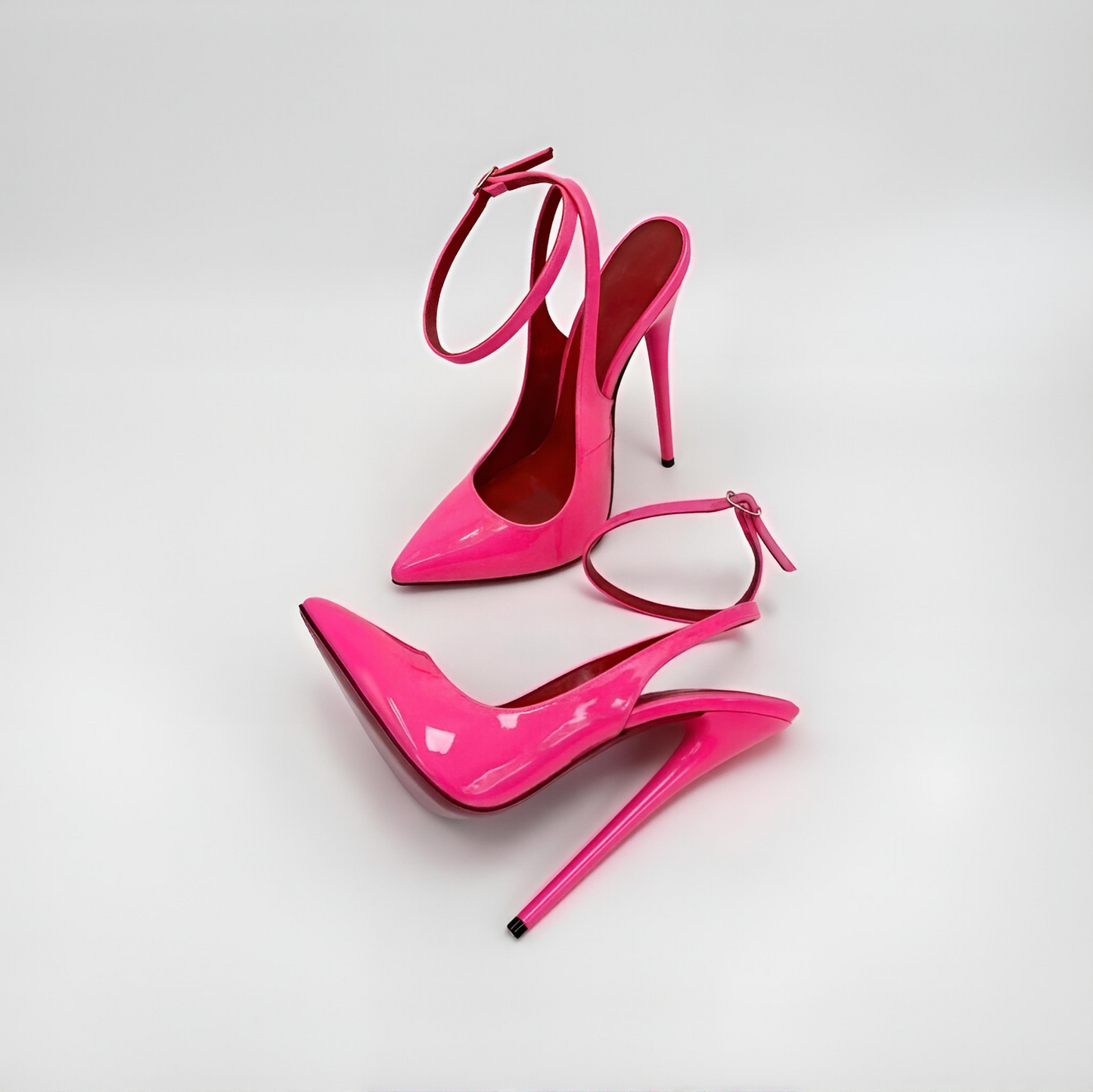 Pointed high heel stiletto slingback pumps