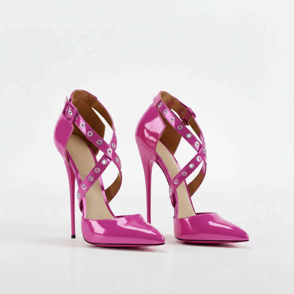 Pointed Criss Cross Front Stiletto Pumps 16cm