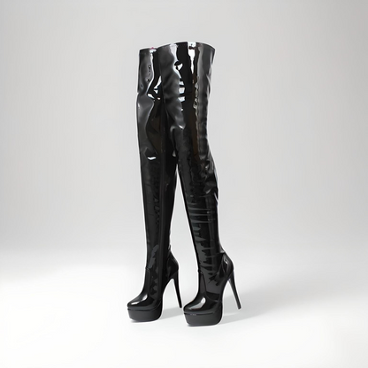 Fetish high heel platform stiletto thigh boots 15-17cm heel