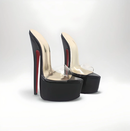 Echtleder Stiletto Plateau Pumps