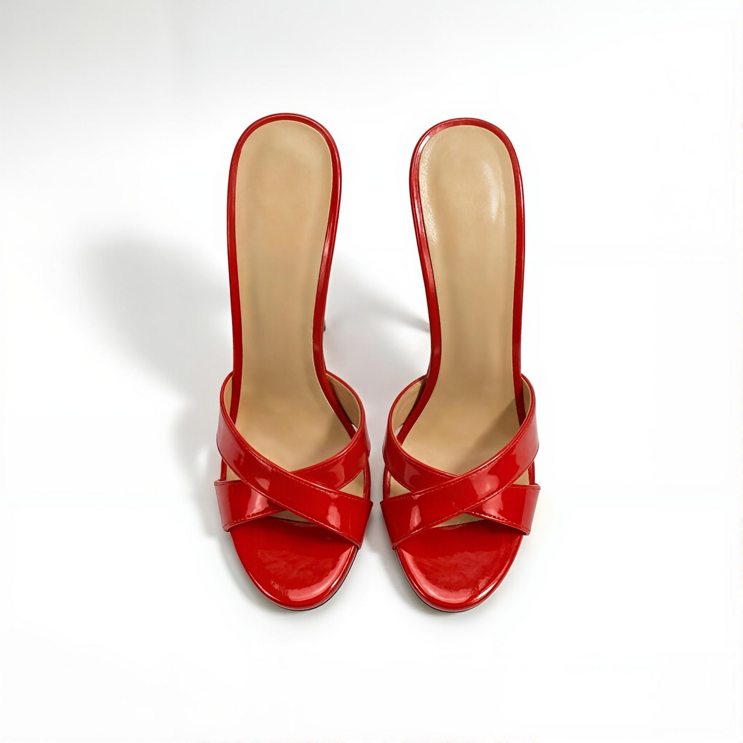 Pantoletten mit Riemchen-Stiletto und runder Spitze, 18 cm