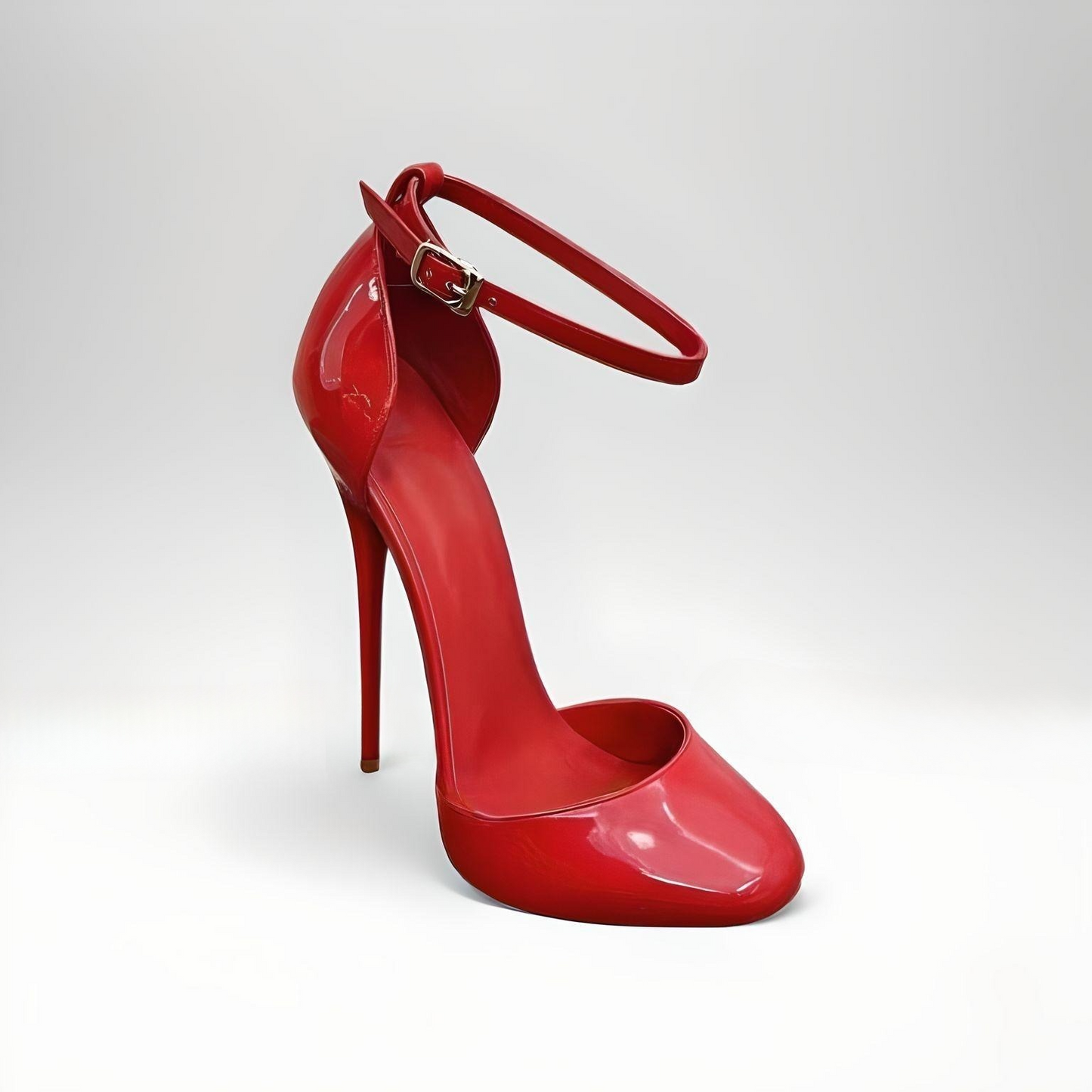 Women’s Round Toe Stiletto Pumps Ankle strap 16cm High Heel