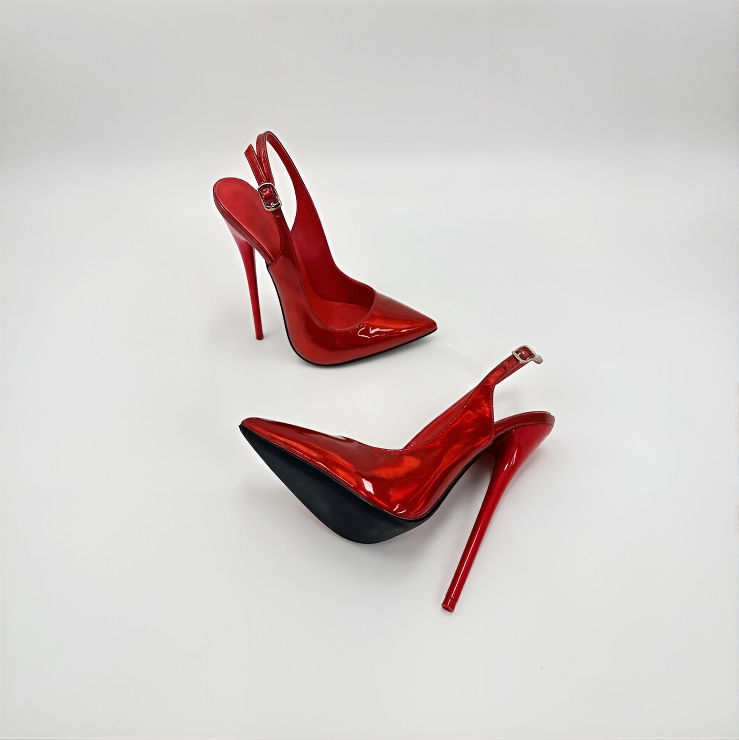 Pointed high heel stiletto slingback pumps