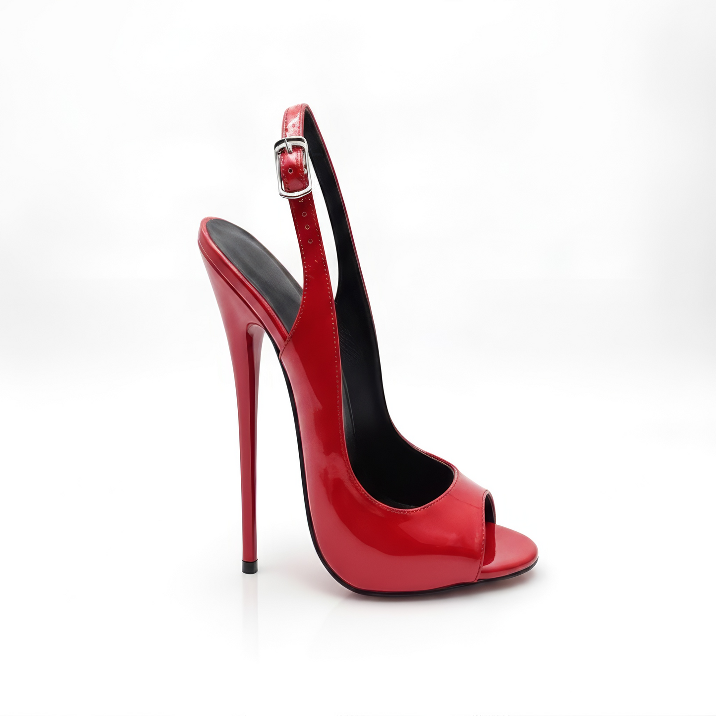 Peep toe high heel stiletto slingback pumps
