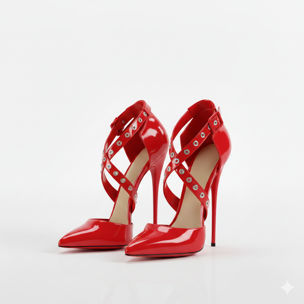 Pointed Criss Cross Front Stiletto Pumps 16cm