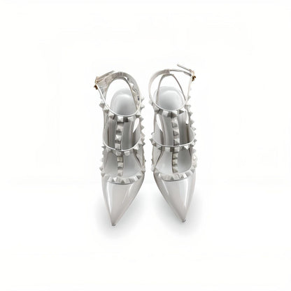 Rivet spike stiletto pumps