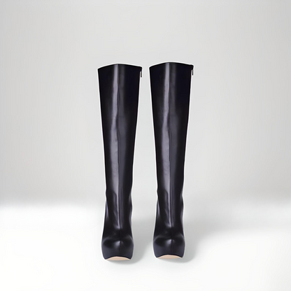 Fetish mid calf stiletto boots 15-16.5cm