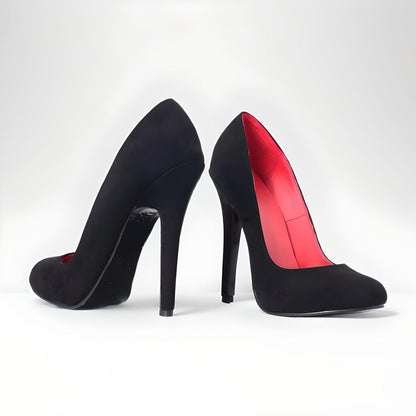 Retro round toe stiletto 14-15cm high heel pumps