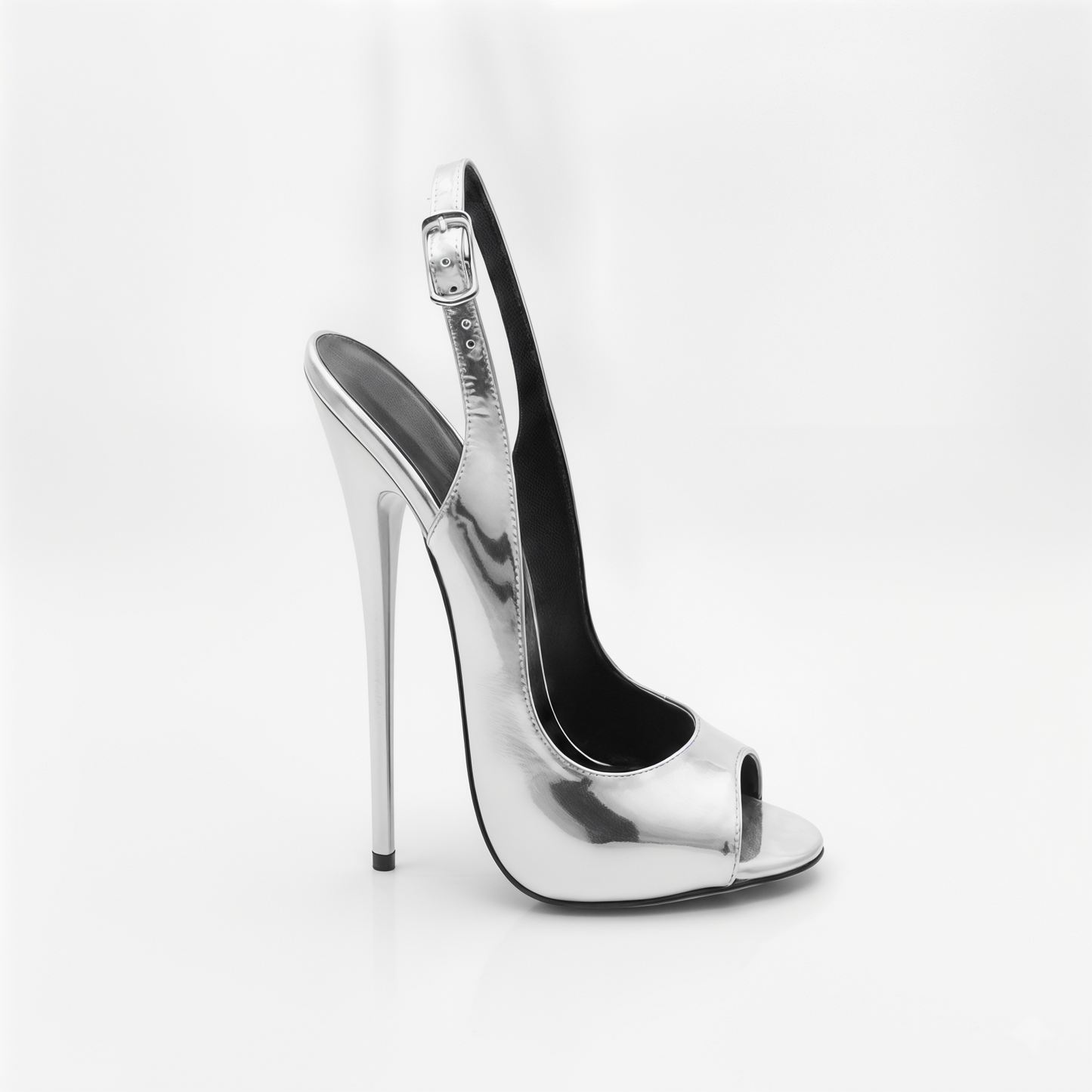 Peep toe high heel stiletto slingback pumps