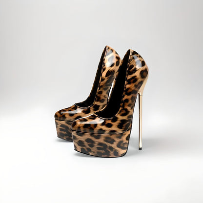 Extreme 22cm metal high heel stiletto platform pumps