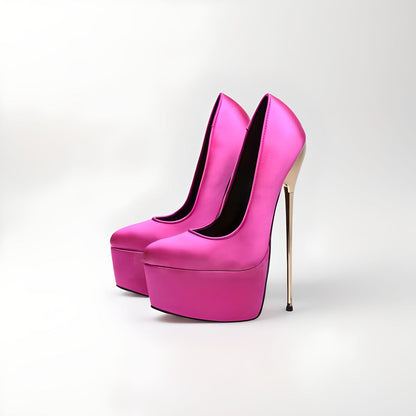 Extreme 22cm metal high heel stiletto platform pumps