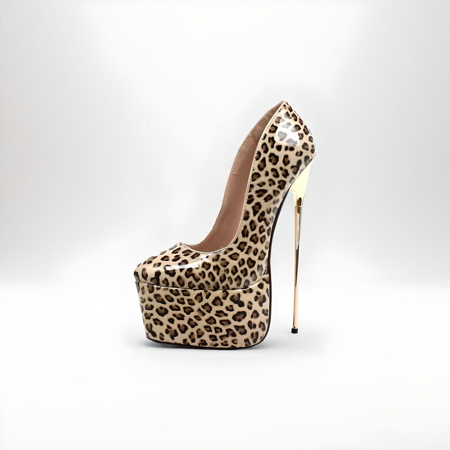 Extreme 22cm metal high heel stiletto platform pumps