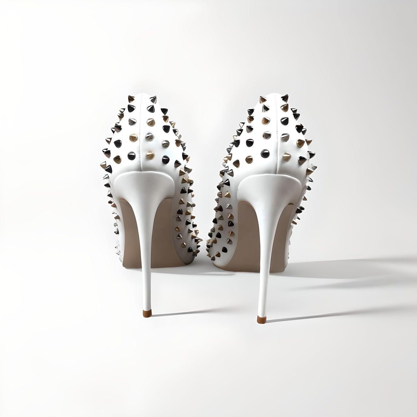 Rivet spike stiletto pumps