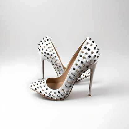 Rivet spike stiletto pumps