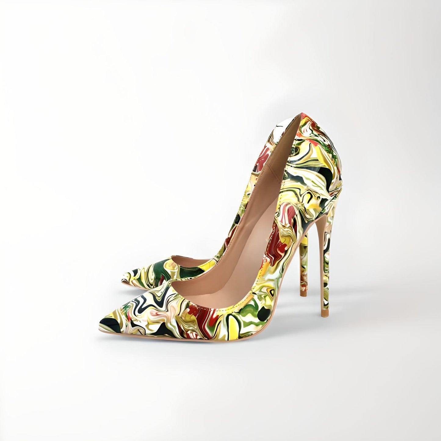 Paint swirl limited edition design stiletto pumps