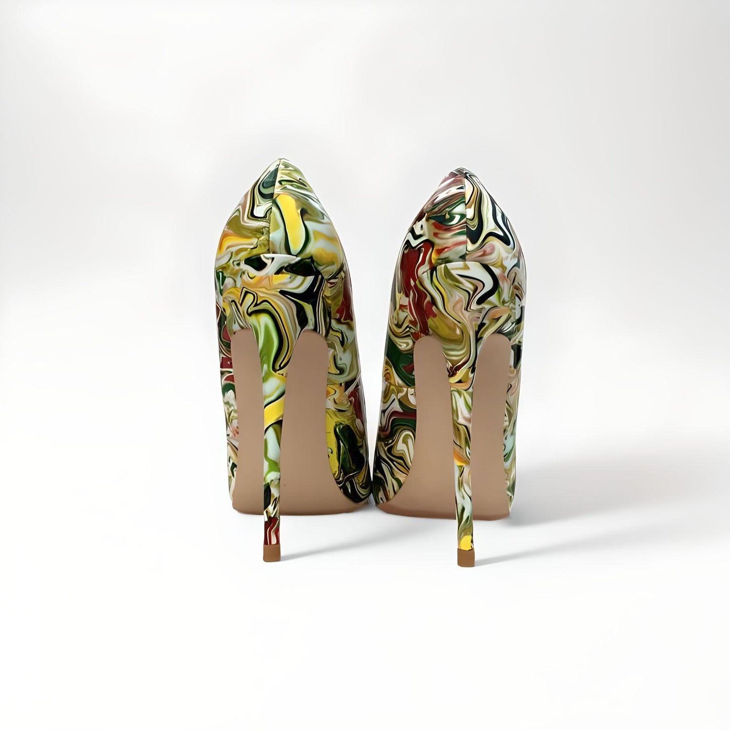 Paint swirl limited edition design stiletto pumps