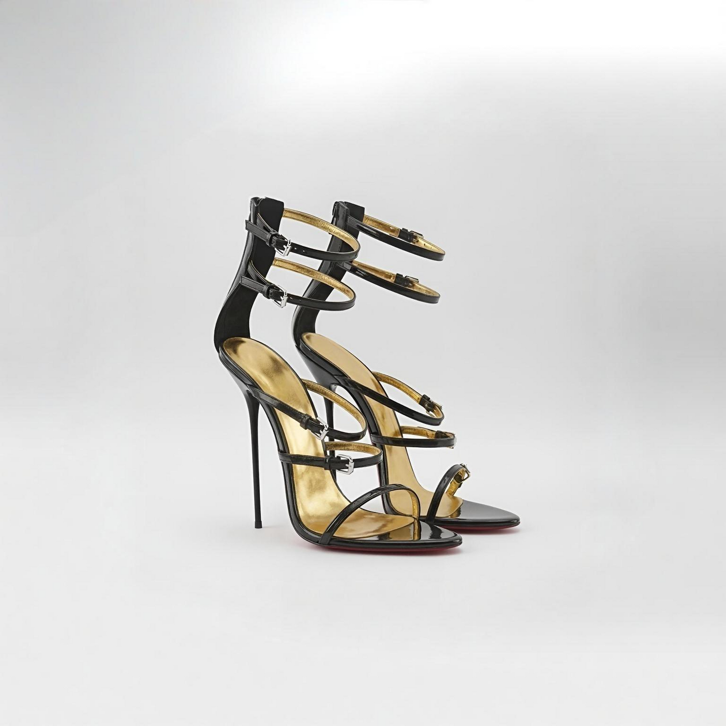Ultradünne Sandalen mit Stilettoabsatz aus Metall, 13 cm oder 16 cm