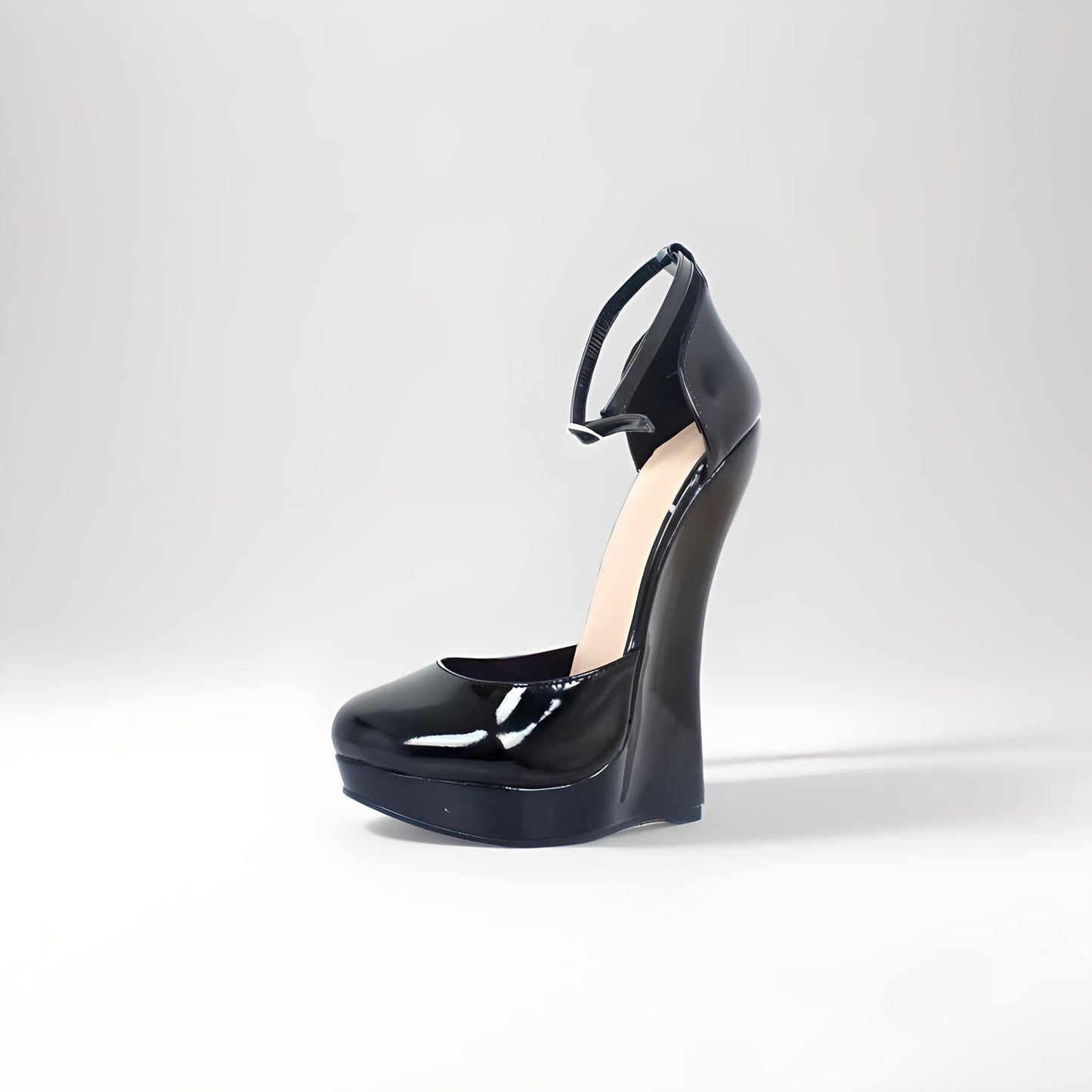 Ultra 18cm high heel wedge ankle strap pumps