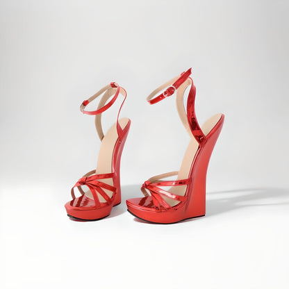 Ultra high wedge strappy sandals 18cm