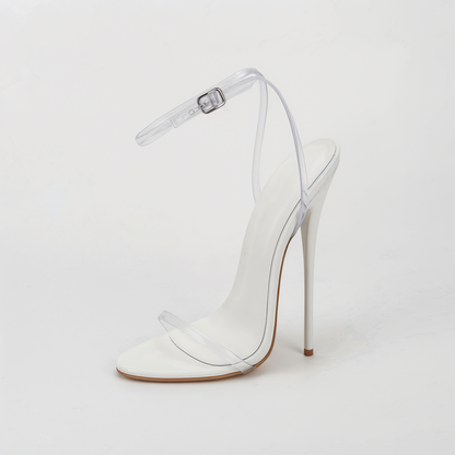 Barely There Clear Strap High Heel Stiletto Sandals