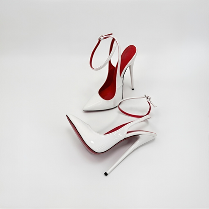 Pointed high heel stiletto slingback pumps