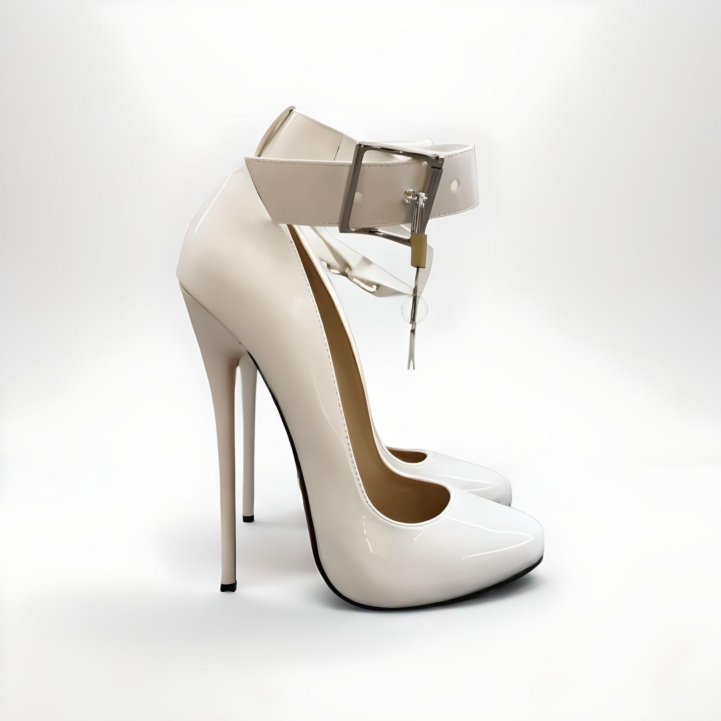 Stiletto Round Toe Locking Pumps with Buckle – 16cm / 6" High Heel