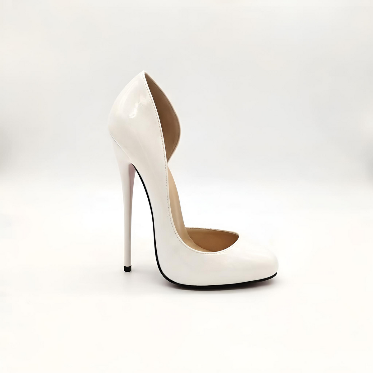 D'Orsay round toe stiletto pumps