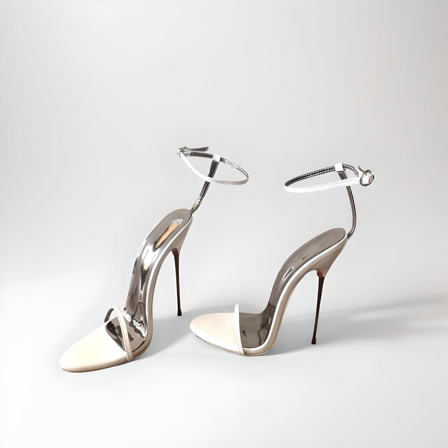 Ultra Thin Metal Stiletto Heel sandals Pink sole