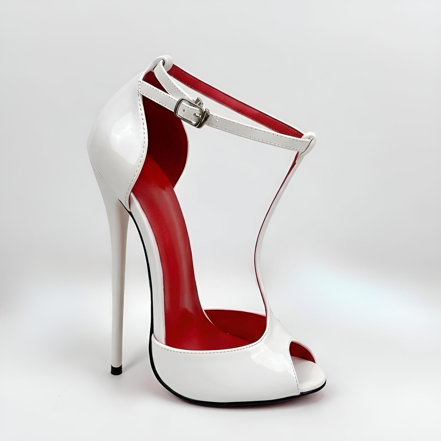 T-bar Peep Toe Stiletto High Heel Pumps