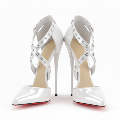 Pointed Criss Cross Front Stiletto Pumps 16cm