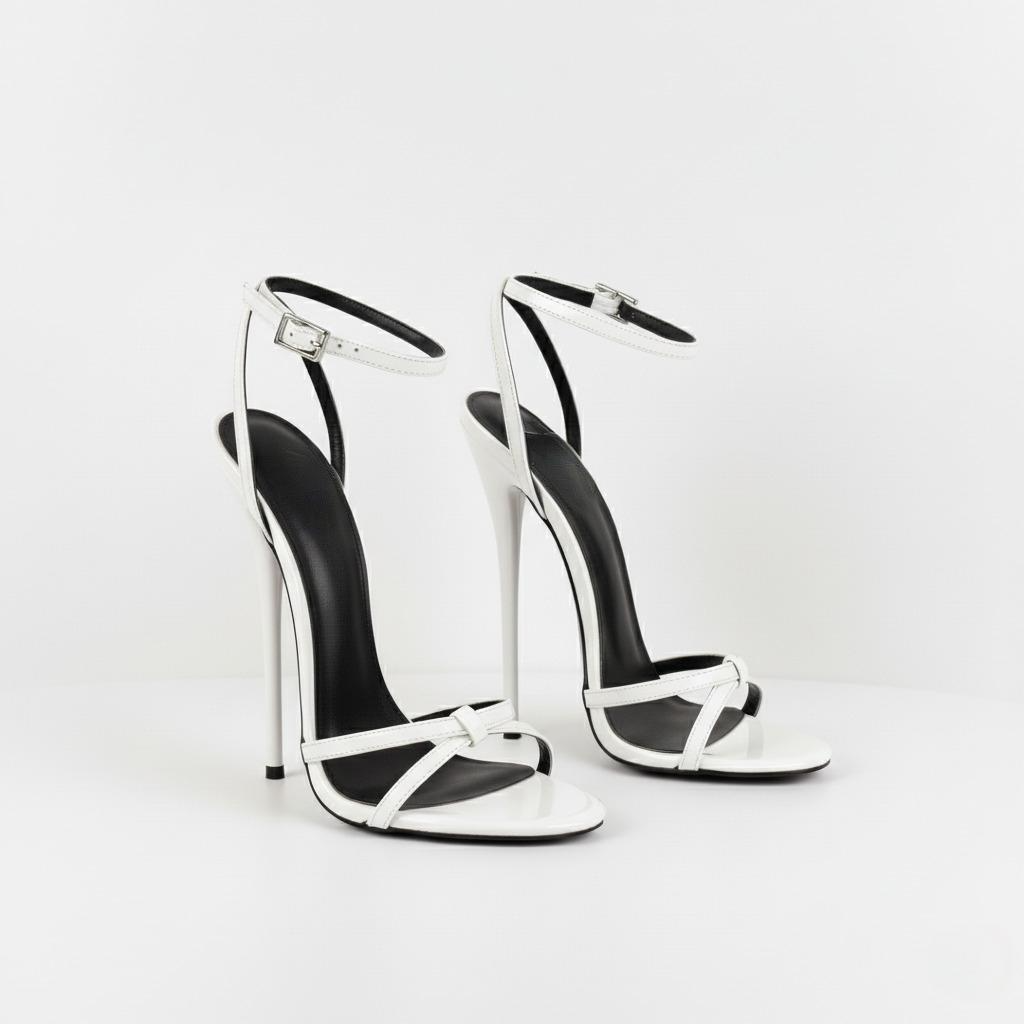 Cross Strap Ultra Stiletto Sandals - High Heels 16cm